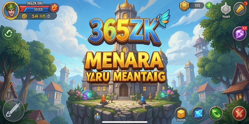 Tampilan gameplay 365ZK dengan aksi menara pertahanan yang intens.