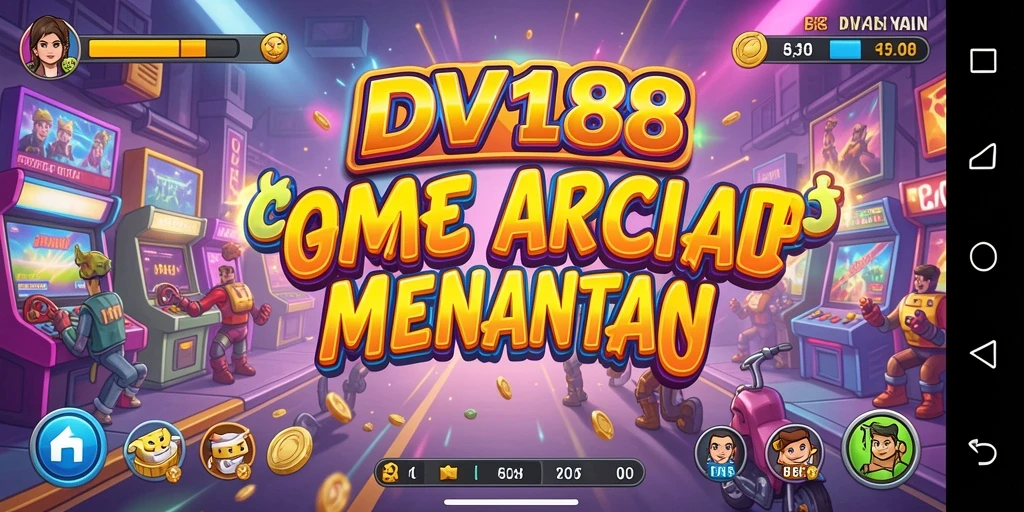 Screenshot gameplay DV188 menampilkan aksi seru dalam level Arcade.