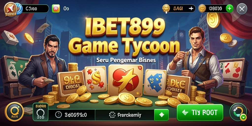 Screenshot IBET899 menampilkan gameplay seru dengan elemen manajemen bisnis.