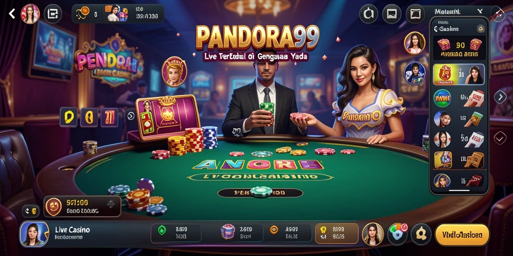 Tampilan menarik gameplay PANDORA99 Live Casino yang memikat.