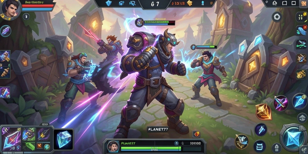 Gameplay seru di PLANET77 dengan pertempuran epik.
